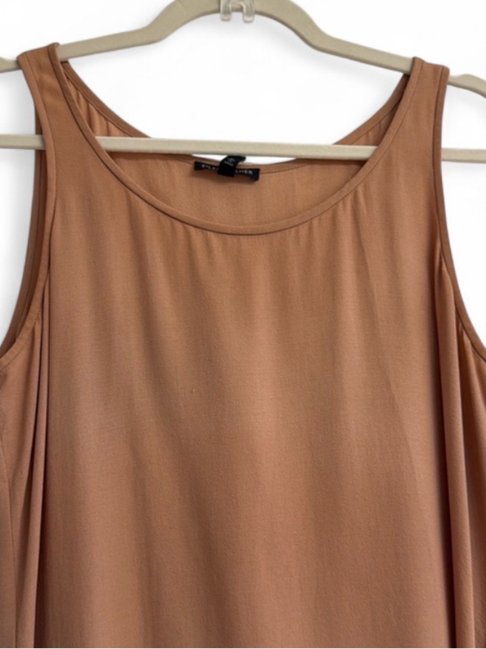 EILEEN FISHER Russet Nutmeg Silk Tank Top Size Small - Picture 4 of 11